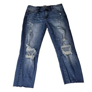 Kancan Jeans Womens Sz 11/29 Distressed Medium Wash University College School